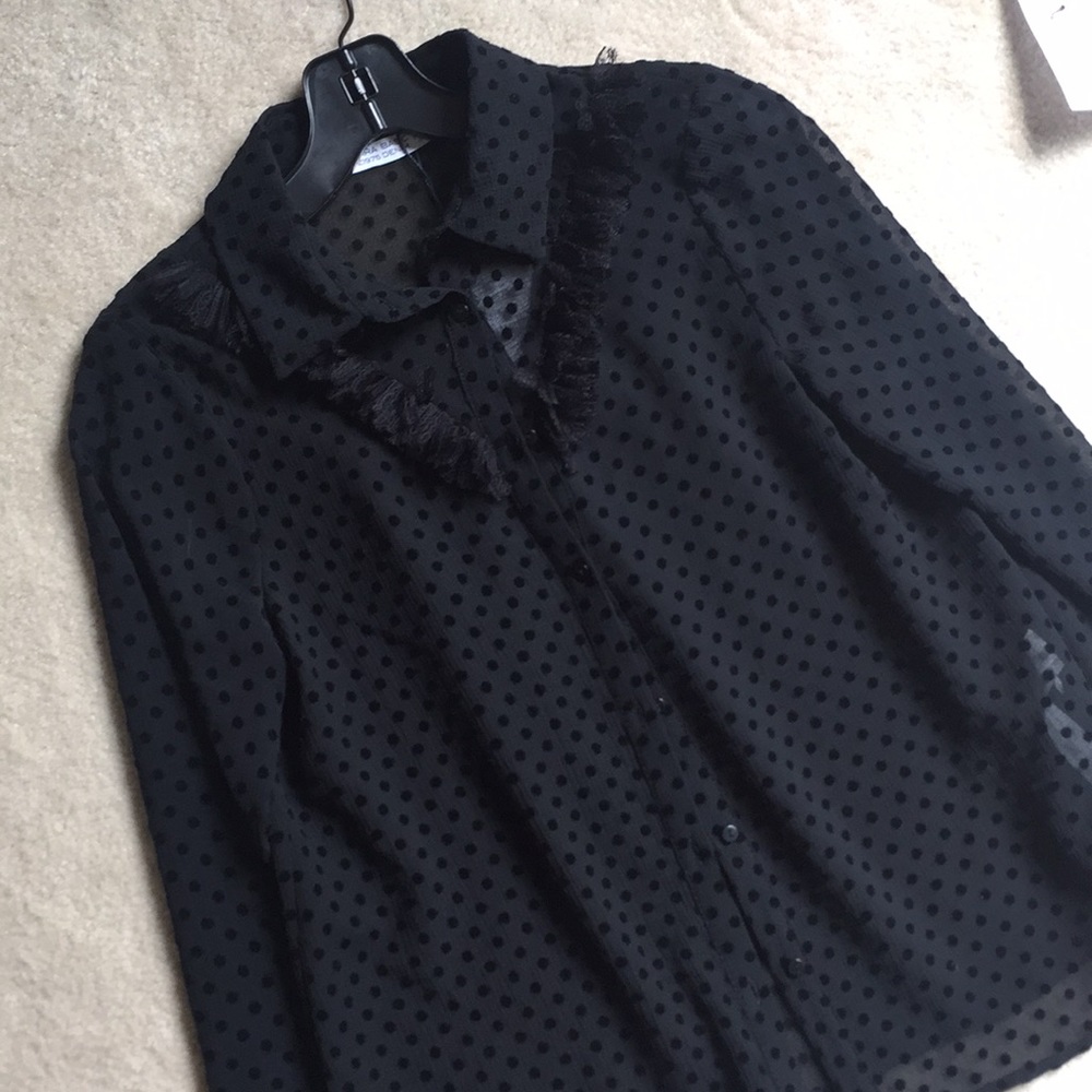 Zara Polka for black blouse. Xs - Picture 1 of 8